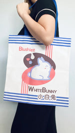 Load image into Gallery viewer, White Bunny Canvas Bag

