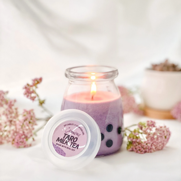 Best seller! This creamy taro candle captures the distinct nutty flavors of  taro boba & notes of condensed milk. Light this boba candle & it will leave  you wanting more. – AsianBobaGirl